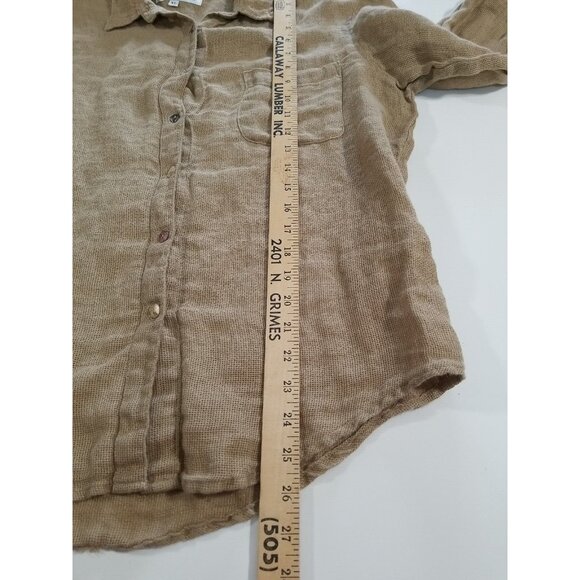 Vtg Windridge Cheryl Nash Womens Top Shirt Size XL Mesh Linen Brown Long Sleeve - Picture 9 of 12